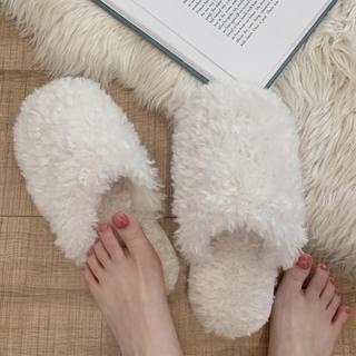 XIXITIAO Dép bông nữ mùa đông thời trang giữ ấm lông bông