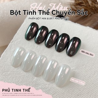 Miss Gooey Mới hai tông màu bột pha lê có độ bóng cao trang trí móng tay làm sáng tông màu da siêu sáng cực quang gương bột