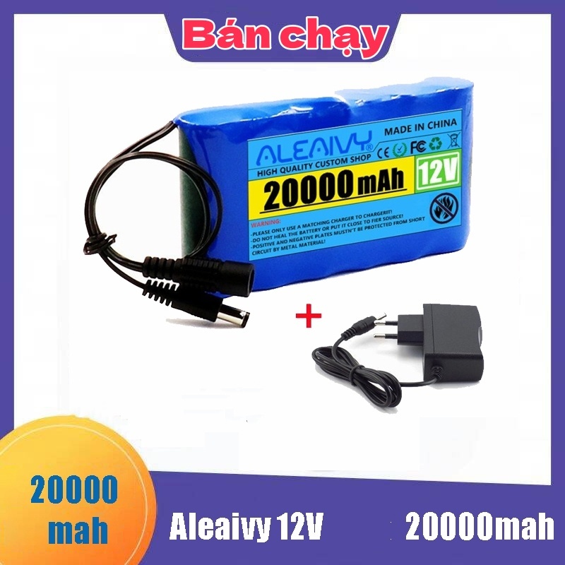 Pin sạc dự phòng Aleivy 20000mAh 12V/24V 7S3P 18650 - Bộ sạc kèm