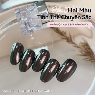 Miss Gooey Mới hai tông màu bột pha lê có độ bóng cao trang trí móng tay làm sáng tông màu da siêu sáng cực quang gương bột