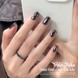 Miss Gooey Mới hai tông màu bột pha lê có độ bóng cao trang trí móng tay làm sáng tông màu da siêu sáng cực quang gương bột