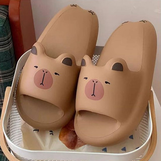 XIXITIAO Dép đôi mùa hè, dễ thương, kiểu Capybara, dùng trong nhà, mềm mại và thoải mái