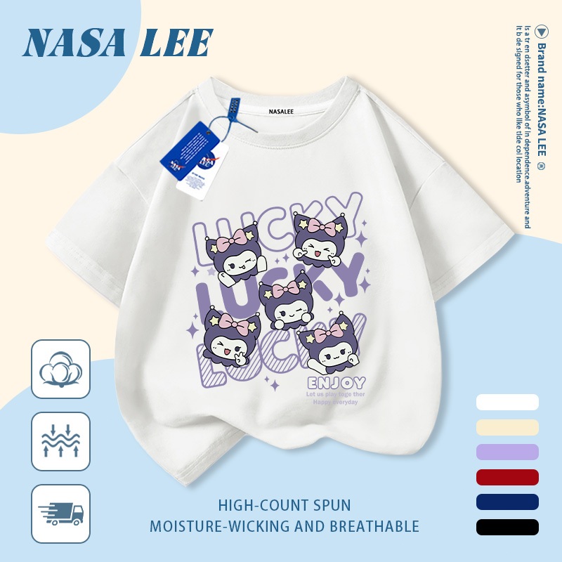 🔥Xu hướng hot 2026🔥 Áo thun trẻ em NASA, họa tiết Kuromi thời thượng, 100% cotton, Unisex, giao hàng ngay