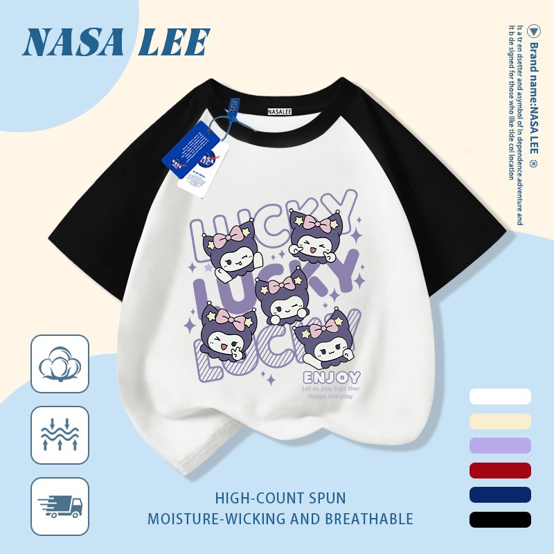 🔥Xu hướng hot 2026🔥 Áo thun trẻ em NASA, họa tiết Kuromi thời thượng, 100% cotton, Unisex, giao hàng ngay