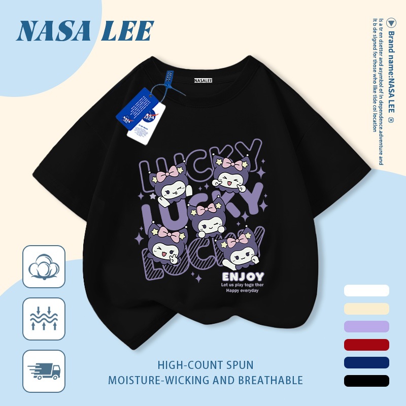 🔥Xu hướng hot 2026🔥 Áo thun trẻ em NASA, họa tiết Kuromi thời thượng, 100% cotton, Unisex, giao hàng ngay