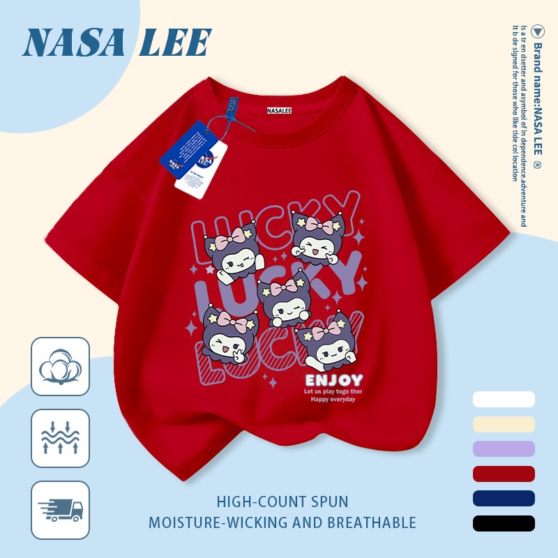 🔥Xu hướng hot 2026🔥 Áo thun trẻ em NASA, họa tiết Kuromi thời thượng, 100% cotton, Unisex, giao hàng ngay