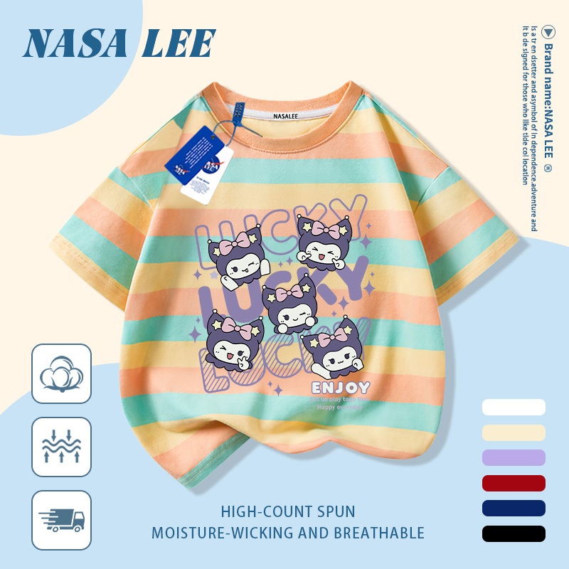 🔥Xu hướng hot 2026🔥 Áo thun trẻ em NASA, họa tiết Kuromi thời thượng, 100% cotton, Unisex, giao hàng ngay