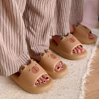 XIXITIAO Dép đôi mùa hè, dễ thương, kiểu Capybara, dùng trong nhà, mềm mại và thoải mái