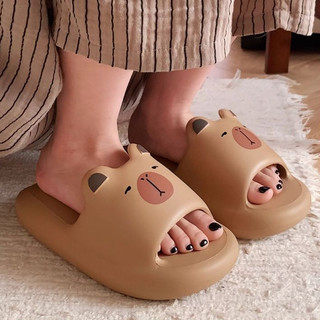 XIXITIAO Dép đôi mùa hè, dễ thương, kiểu Capybara, dùng trong nhà, mềm mại và thoải mái