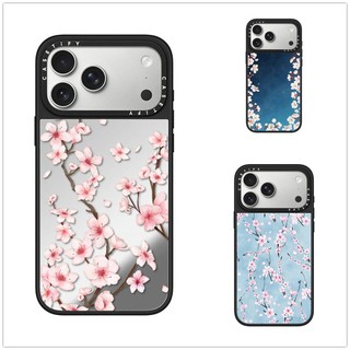 Không Dây Từ Tính Cho iPhone 17 16 15 14 13 Pro Max Plus Hoa Nhỏ Họa Tiết Cạnh Đen Cứng Mặt Sau Gương Bao Khắc Logo