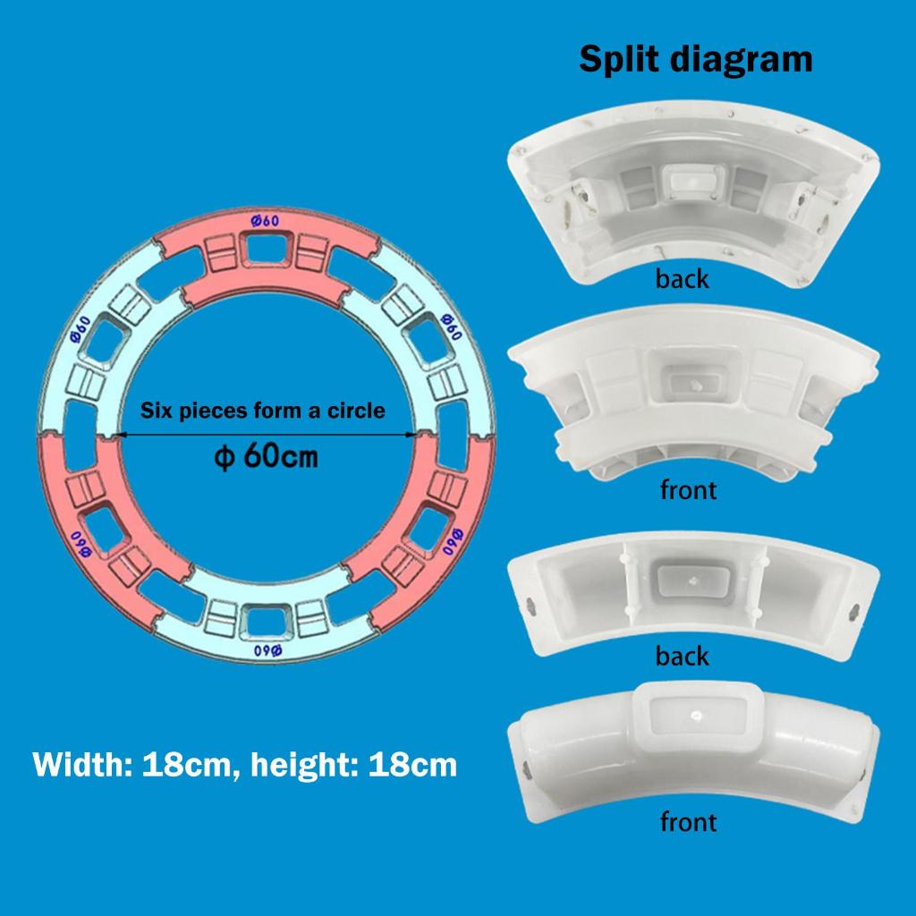 60-200cm DIY Well Maker Khuôn nhựa ABS Mặt đất tròn khối bê tông mô-đun cho hàng rào sân vườn Trang trí xi măng