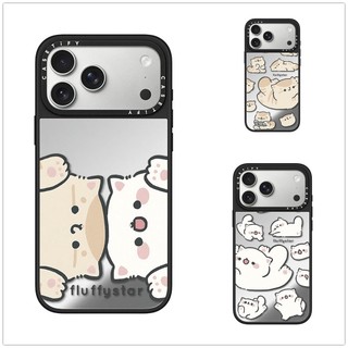 Từ Tính Không Dây Cho iPhone 17 16 15 14 13 Pro Max Plus Cặp Đôi Dễ Thương Mèo Cạnh Đen Cứng Mặt Sau Gương Bao Khắc Logo