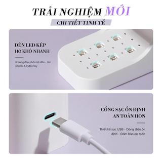 Đèn trị liệu ánh sáng làm móng tay Mini có pin lưu trữ nhỏ nhanh khô sơn móng tay keo nướng đèn không có đèn làm móng tay màu đen