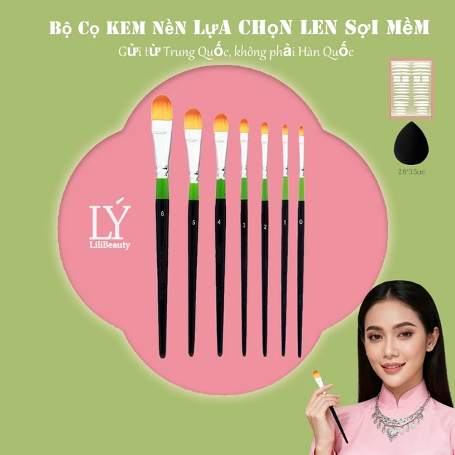 [LiliBeauty] Cọ che khuyết điểm,Cọ tán kem nền,Cọ môi,Cọ kẻ mắt,Cọ trang điểm HW9823