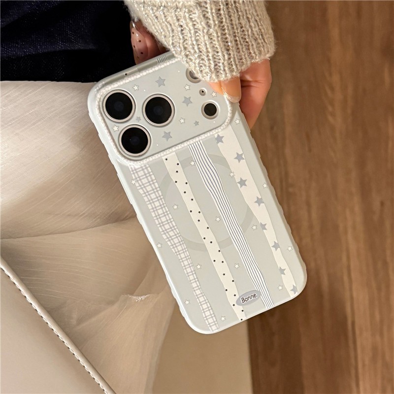 Ốp điện thoại TPU materia họa tiết sọc ngôi sao cho iPhone 17 Pro max 16 Pro max