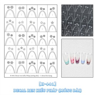 Miss Gooey Làm móng tay Pháp với miếng dán móng tay cắt trong suốt Thiết kế bông tuyết Giáng sinh và trang trí móng tay hai trong một