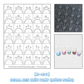 Miss Gooey Làm móng tay Pháp với miếng dán móng tay cắt trong suốt Thiết kế bông tuyết Giáng sinh và trang trí móng tay hai trong một