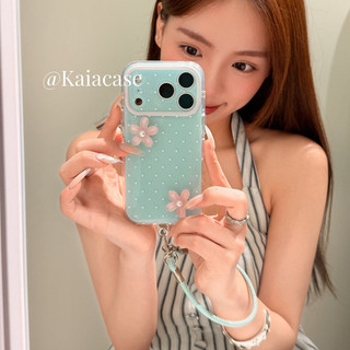 Ốp điện thoại bảo vệ toàn ống kính Ins Candy Color Wave Point Hàn Quốc cho iPhone 17Promax 17Pro 15 16 Promax Vỏ hai lớp imd Sweet Girly