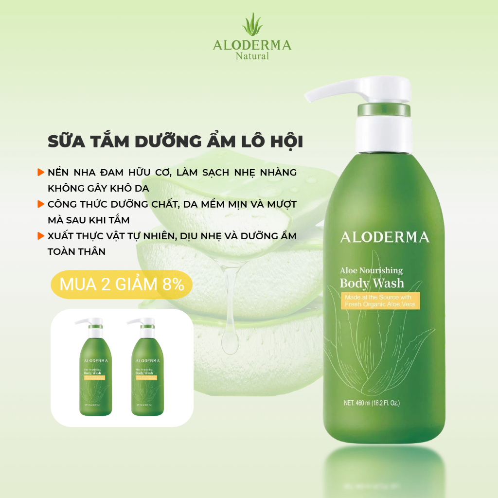 Sữa Tắm Dưỡng Ẩm Aloderma 460Ml - Hình Ảnh Thực Tế
