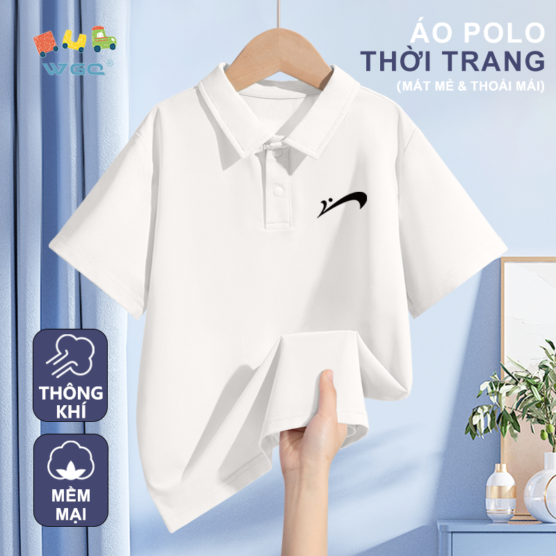 W.G.Q Áo thun bé trai，Áo sơ mi polo phong cách mới mùa hè có in，Vải mềm thoải mái，thoáng khí thoáng khí Thích hợp cho trang phục thể thao ngoài trời