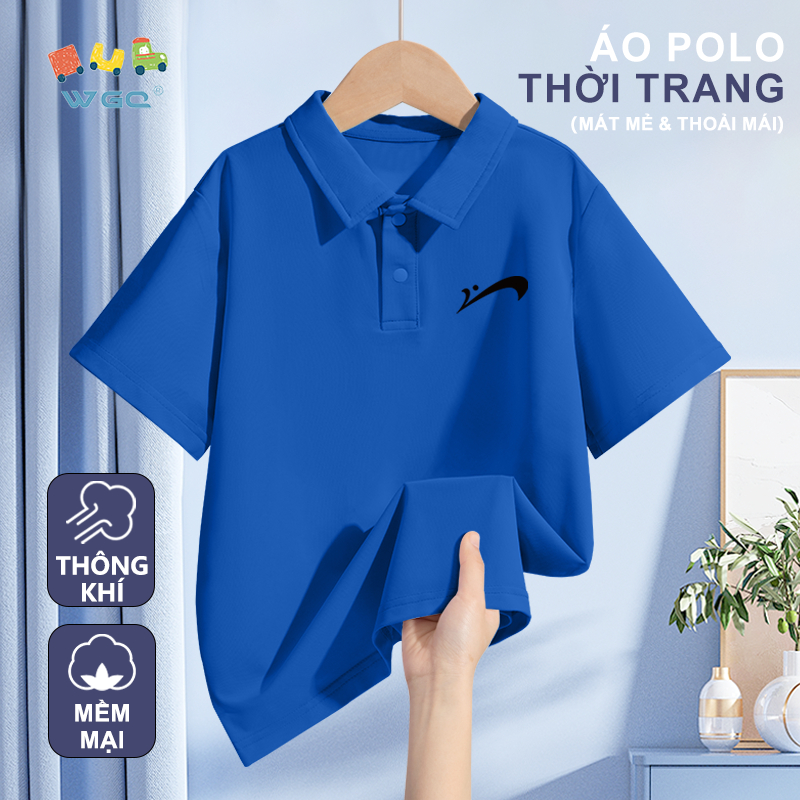 W.G.Q Áo thun bé trai，Áo sơ mi polo phong cách mới mùa hè có in，Vải mềm thoải mái，thoáng khí thoáng khí Thích hợp cho trang phục thể thao ngoài trời