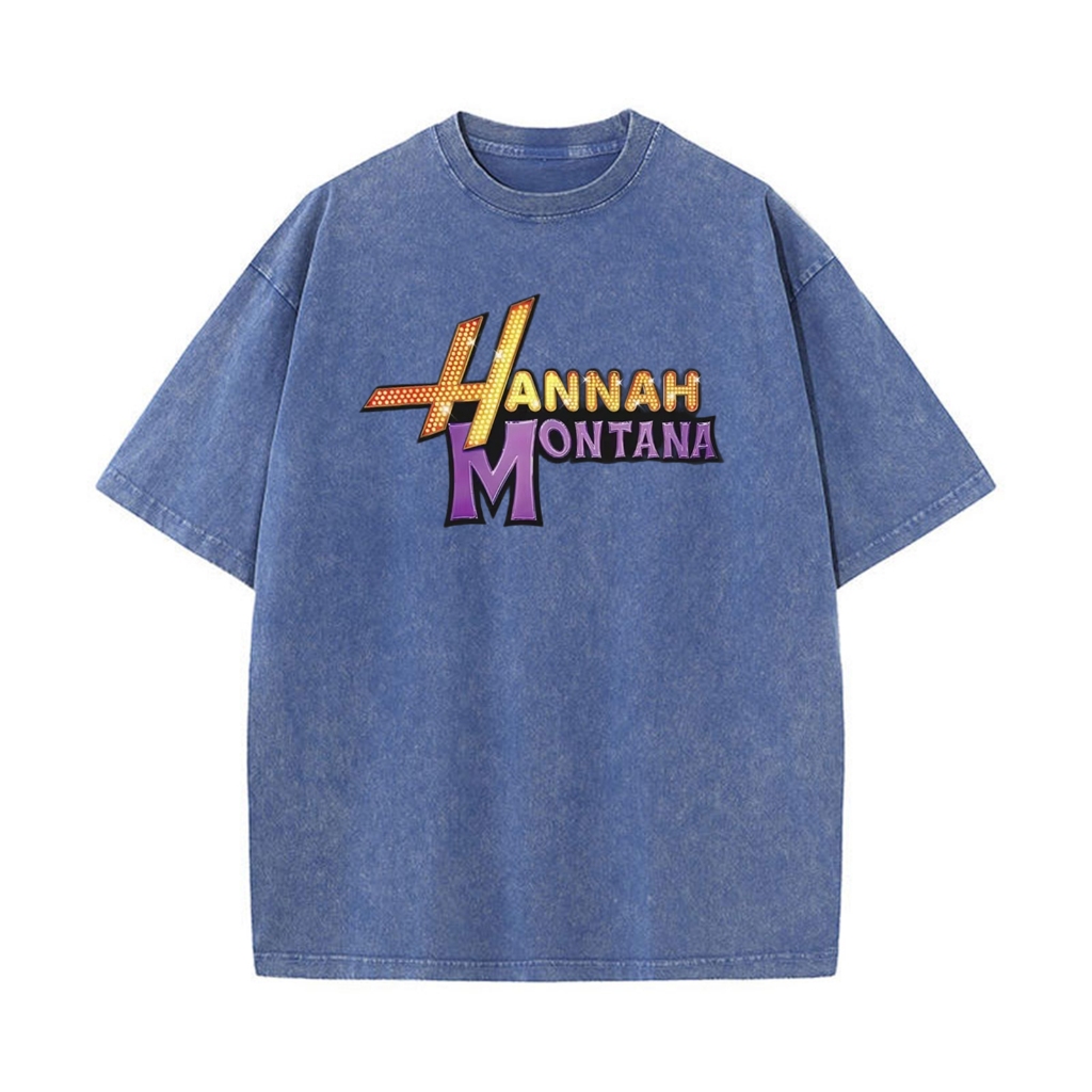 Ropa Hombre Miley Cyrus Hannah Montana in logo thiết kế áo thun cotton nguyên chất thời trang