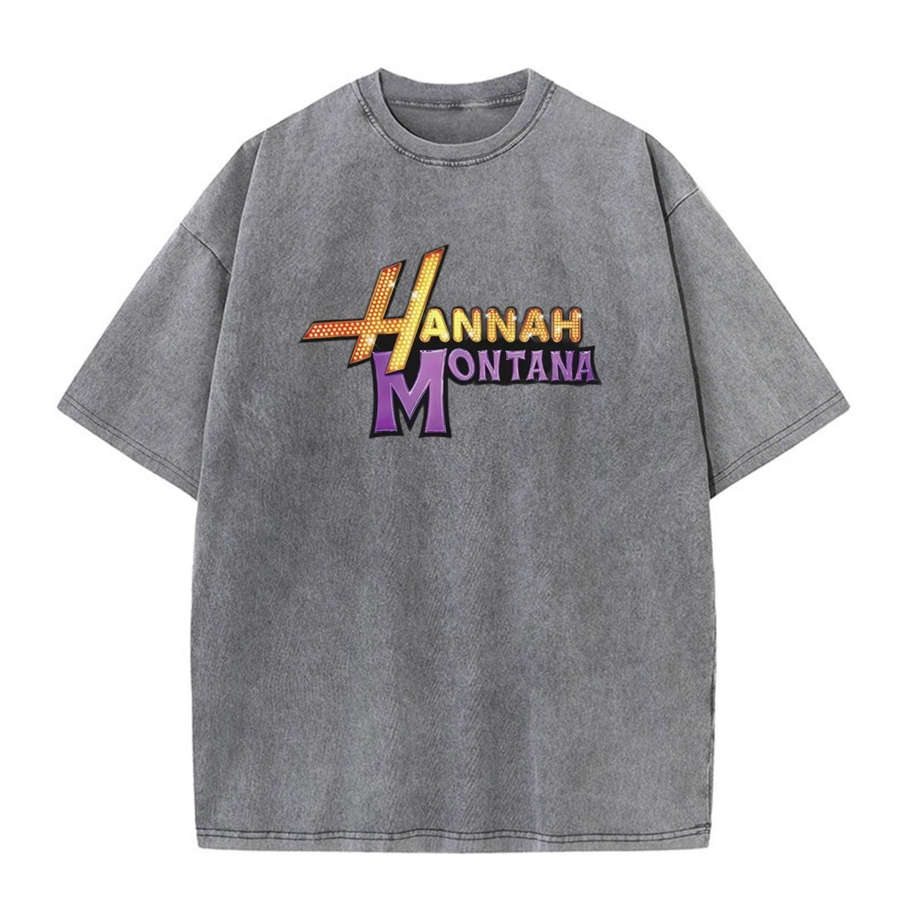 Ropa Hombre Miley Cyrus Hannah Montana in logo thiết kế áo thun cotton nguyên chất thời trang