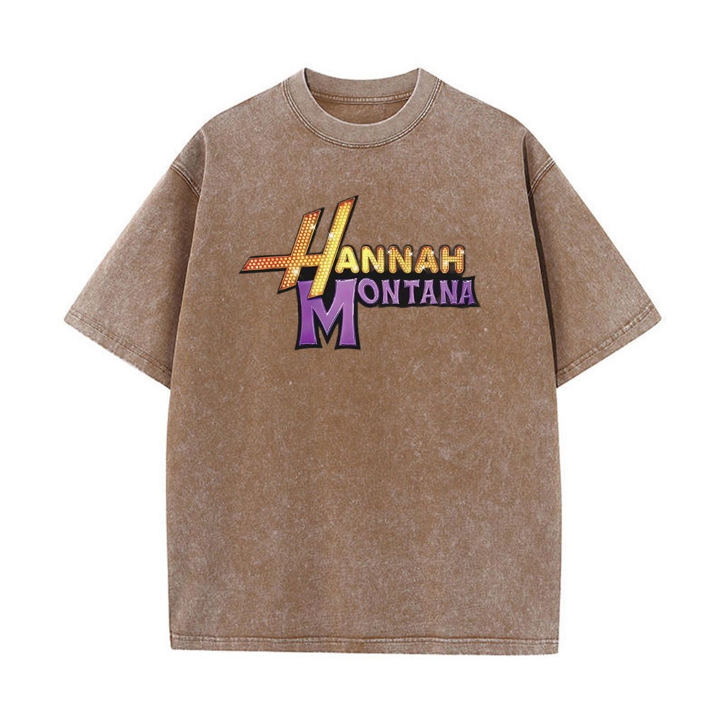 Ropa Hombre Miley Cyrus Hannah Montana in logo thiết kế áo thun cotton nguyên chất thời trang