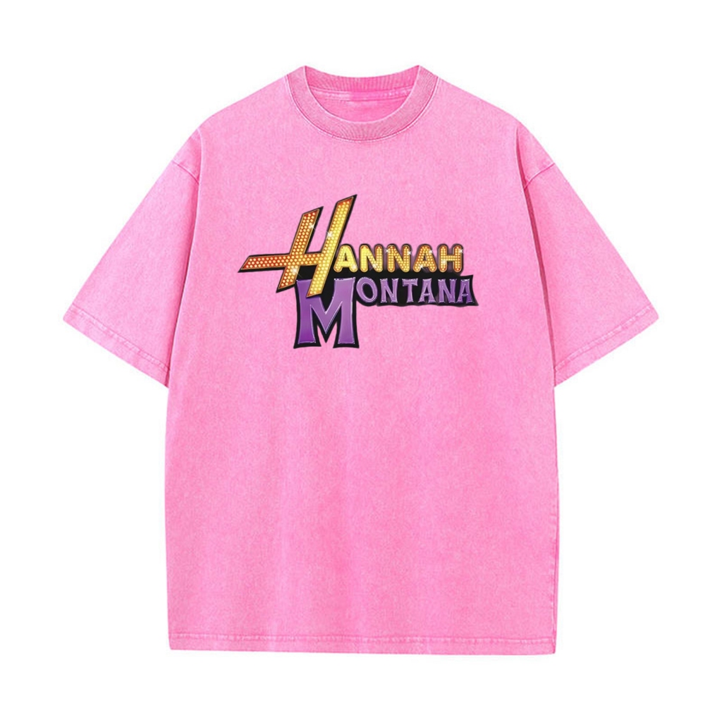 Ropa Hombre Miley Cyrus Hannah Montana in logo thiết kế áo thun cotton nguyên chất thời trang