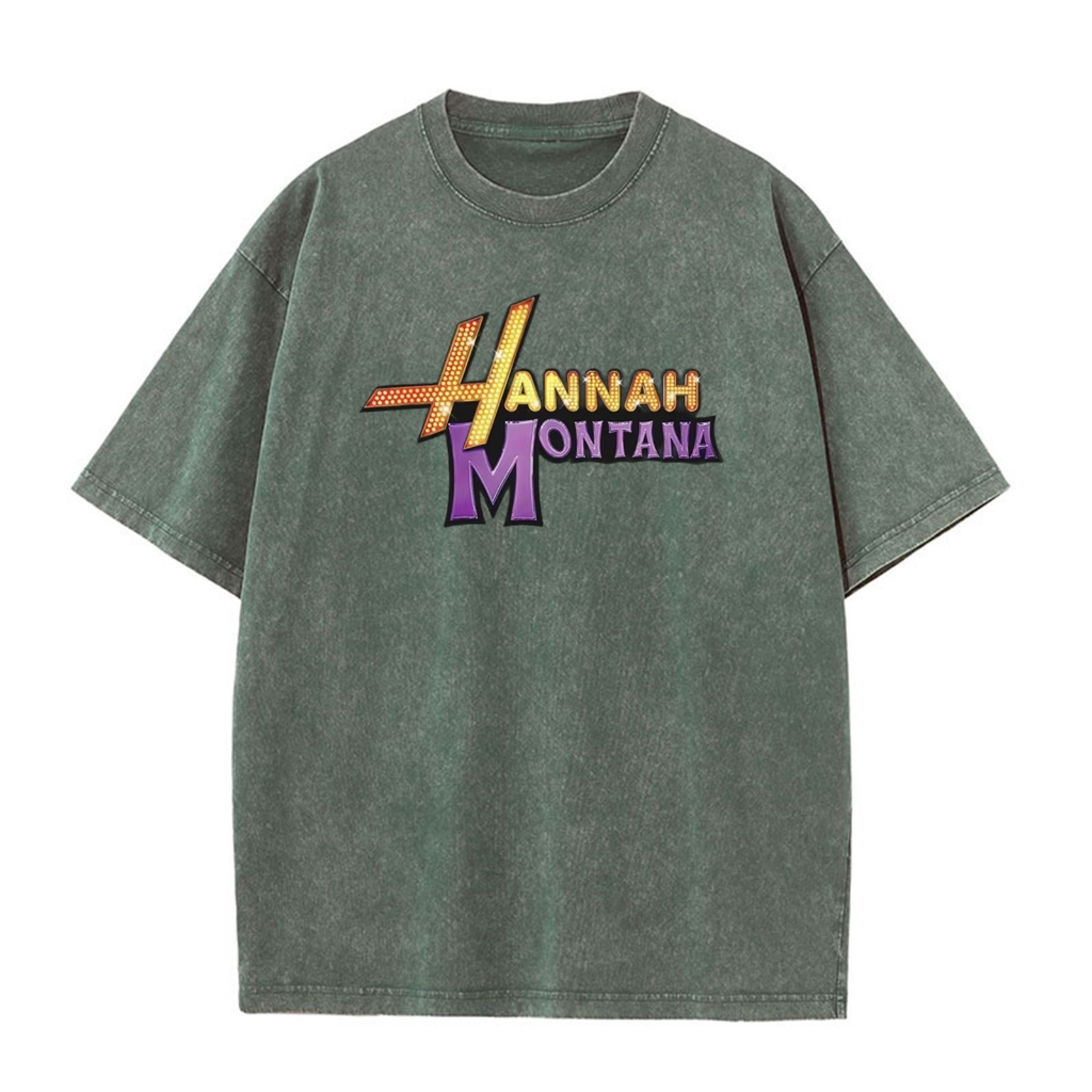 Ropa Hombre Miley Cyrus Hannah Montana in logo thiết kế áo thun cotton nguyên chất thời trang
