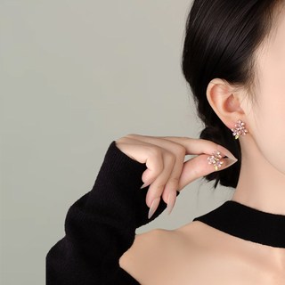 Vườn Tím ~ Bông Tai Men Tím Siêu Cute từ Kim Loại Bạc Nhỏ và Tinh Tế