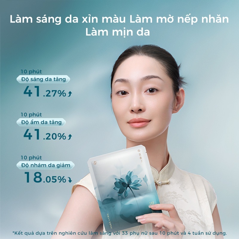 【Livestream】Florasis (Hoa Tây Tử) Mặt nạ dòng Rạng rỡ tự nhiên (5 miếng) Lotus Radiance— Dưỡng ẩm, cấp nước, làm sáng da, giảm xỉn màu, săn chắc và làm dịu da; phù hợp cho cả nam và nữ