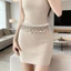 Dây chuyền thắt lưng nữ trang trí kim cương giả và tua rua, với hạt ngọc trai