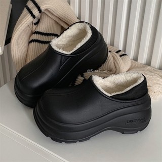 Xixitiao Giày Bốt Cotton Nữ, Màu Trơn Đơn Giản, Chống Thấm Nước, Thích Hợp Đi Ngoài Trời