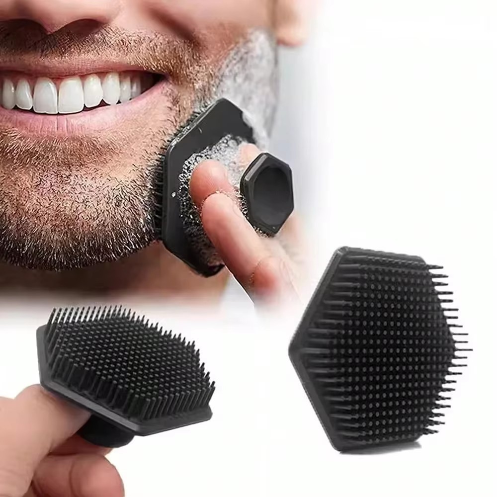 Bàn chải làm sạch mặt silicon mềm màu đen, dùng tẩy trang và làm sạch cọ trang điểm 1 cái