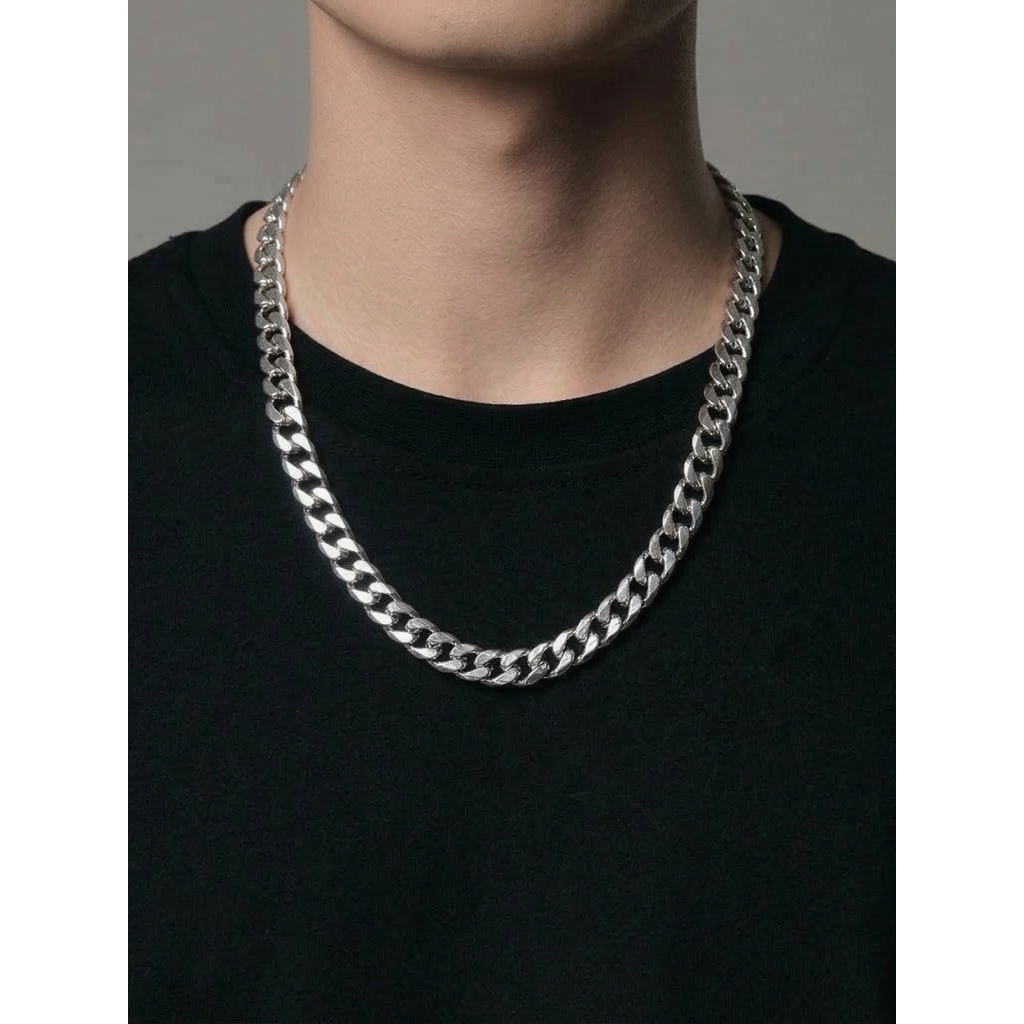 HIEUTHUHAI, phong cách của Jackson Wang-Dây Chuyền Nam Nữ Vòng Cổ Cuban Sợi Xích Titian Chuỗi Trơn Bản Lớn Kuu Clothes Basic Thời Trang - Dây Chuyền Tổng Hợp-NK