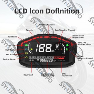 12V Đa Năng Xe Máy LCD Tachometer Phía Ngoài 14000rpm Đồng Hồ Tốc Độ Hiển Thị Cho 2.4 Xi Lanh Cho Xe Honda Cho Ducati Cho Kawasaki