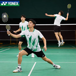 Bộ đồ thi đấu khô nhanh cầu lông YONEX, tay ngắn thoáng khí thể thao nam và nữ