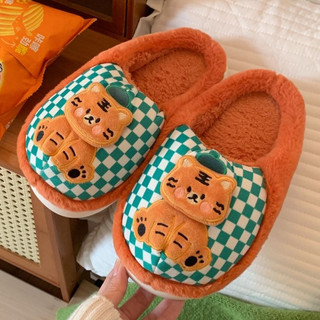 Xixitiao Mùa Đông Nữ Nhà Ấm Đế Mềm Dép Cotton Hoạt Hình Dễ Thương Hổ Sang Trọng