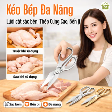 【Cắt Xương Dễ Dàng】 Kéo Nhà Bếp Bằng Thép Không Gỉ Dày Dặn, Mạnh Mẽ, Đa Chức Năng / Kéo Cắt Xương Gà Và Cá / Kéo Nhà Bếp Chắc Chắn Và Bền Bỉ / Dụng Cụ Cắt Xương Nhà Bếp Tiện Lợi / Kéo Nhà Bếp Để Cắt T