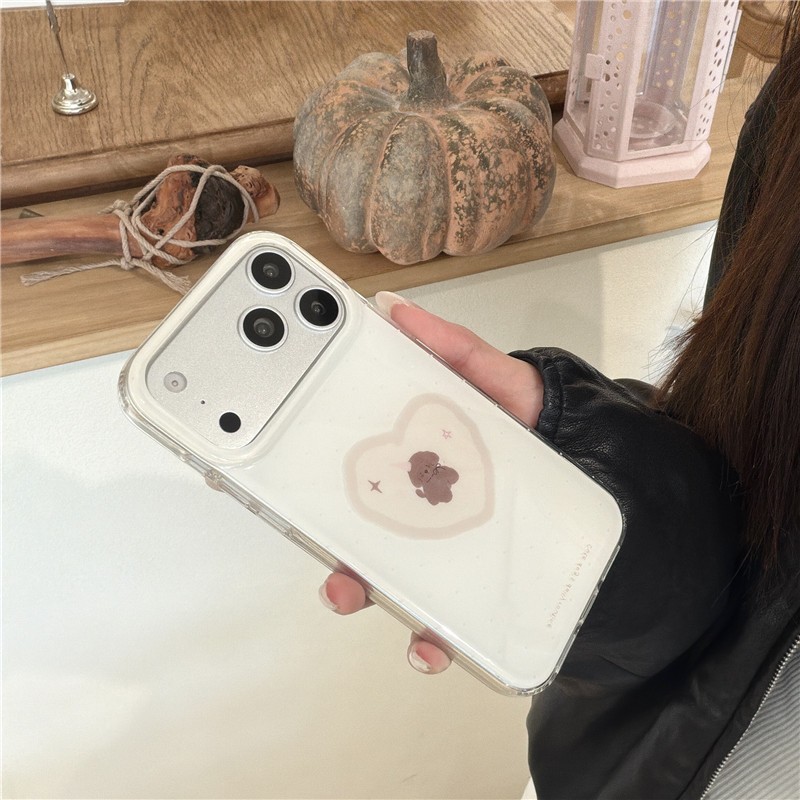 Ốp điện thoại iPhone 17 Pro max 16 Pro max họa tiết chó con TPU materia IMD