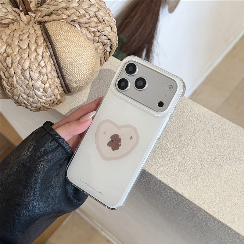Ốp điện thoại iPhone 17 Pro max 16 Pro max họa tiết chó con TPU materia IMD