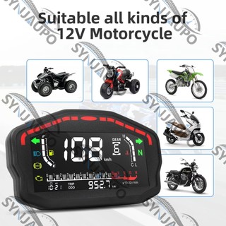 12V Đa Năng Xe Máy LCD Tachometer Phía Ngoài 14000rpm Đồng Hồ Tốc Độ Hiển Thị Cho 2.4 Xi Lanh Cho Xe Honda Cho Ducati Cho Kawasaki