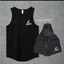 Bộ đồ thể thao nam tập luyện nhanh khô Bộ đồ thể thao chạy bộ Marathon Áo Vest không dây có lót quần ba điểm
