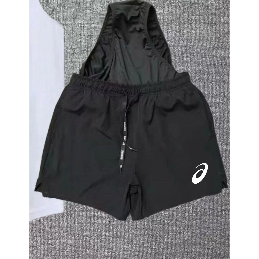 [Sản phẩm mới] Bộ đồ thể thao nam tập luyện nhanh khô Bộ đồ thể thao chạy bộ Marathon Áo Vest không dây có lót quần ba điểm