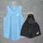 Bộ đồ thể thao nam tập luyện nhanh khô Bộ đồ thể thao chạy bộ Marathon Áo Vest không dây có lót quần ba điểm