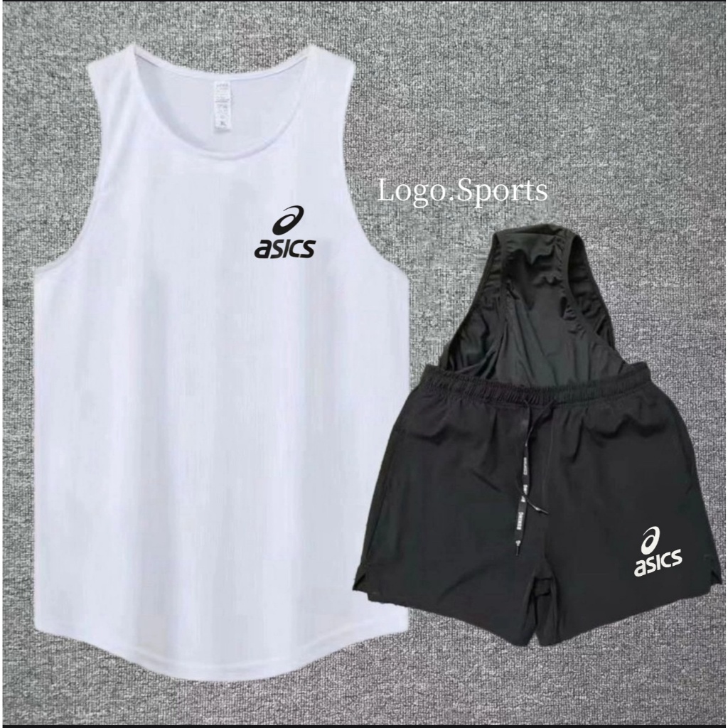 [Sản phẩm mới] Bộ đồ thể thao nam tập luyện nhanh khô Bộ đồ thể thao chạy bộ Marathon Áo Vest không dây có lót quần ba điểm