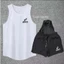 Bộ đồ thể thao nam tập luyện nhanh khô Bộ đồ thể thao chạy bộ Marathon Áo Vest không dây có lót quần ba điểm