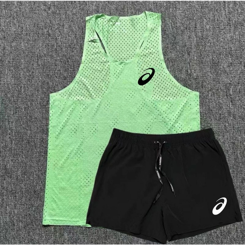 [Hàng có sẵn] Bộ đồ thể thao chạy bộ ngoài trời dành cho nam chạy bộ Marathon nhanh khô thoáng khí Quần lót ba điểm