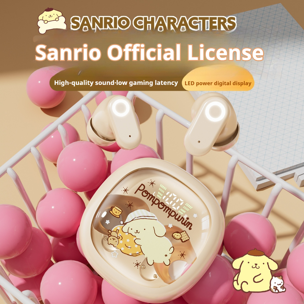 Tai nghe Bluetooth Sanrio J27 In-ear thoải mái khi đeo chip Bluetooth 6.0 cảm ứng thông minh